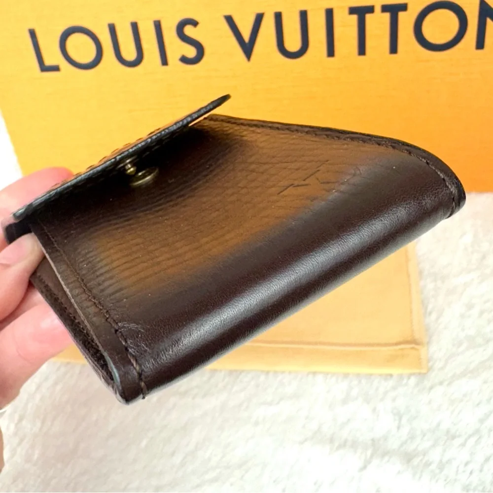 Louis Vuitton brown soft leather card ID holder keychain pouch - Picture 10 of 14